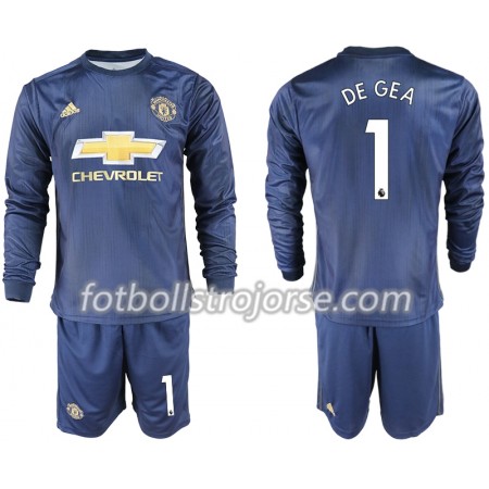 Manchester United Matchtröjor DE GEA 1 Barn Tredje Fotbollströja 2018-2019 Långärmad
